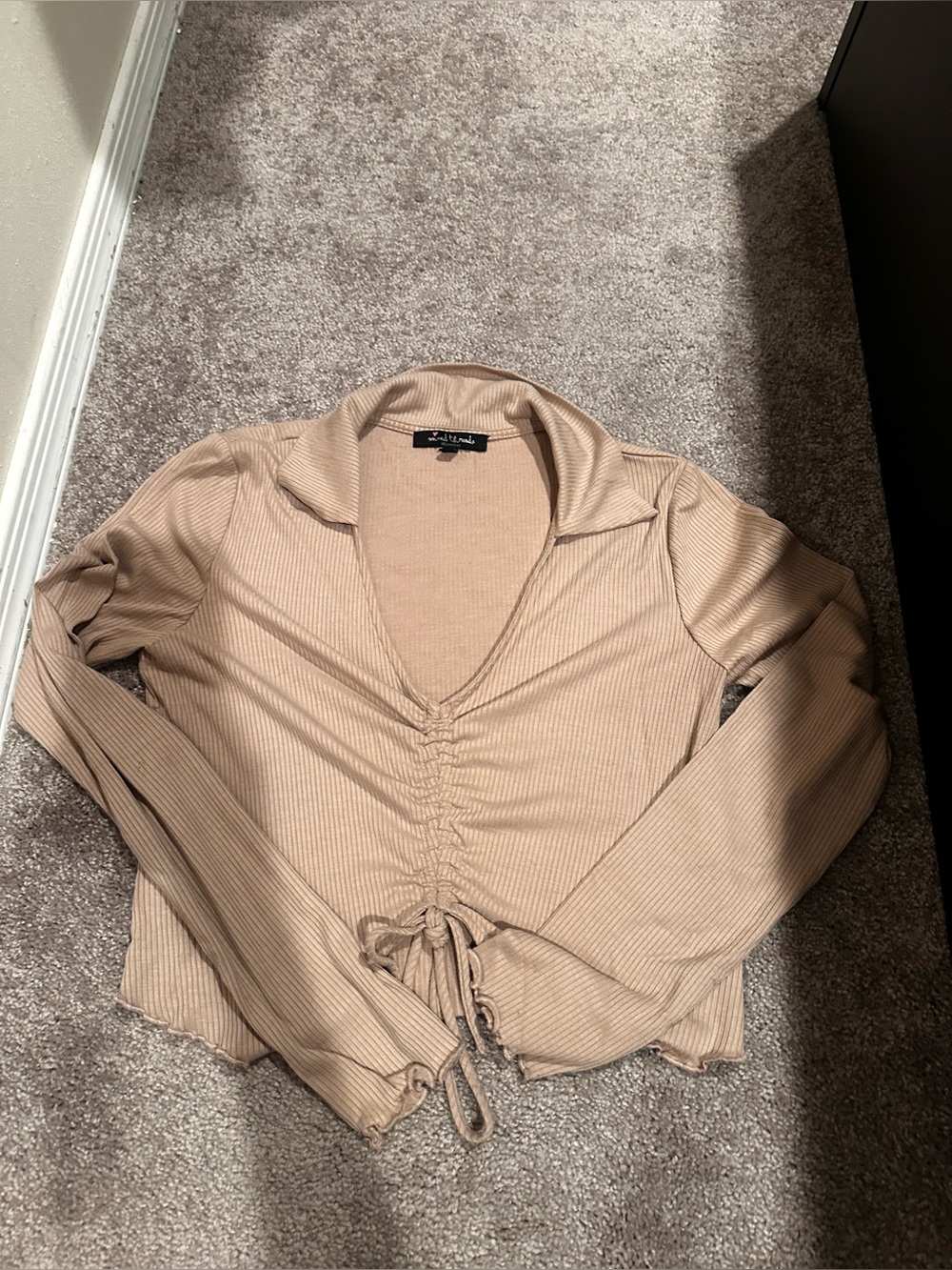 Mixed Thread Brown Blouse Size Medium 0607